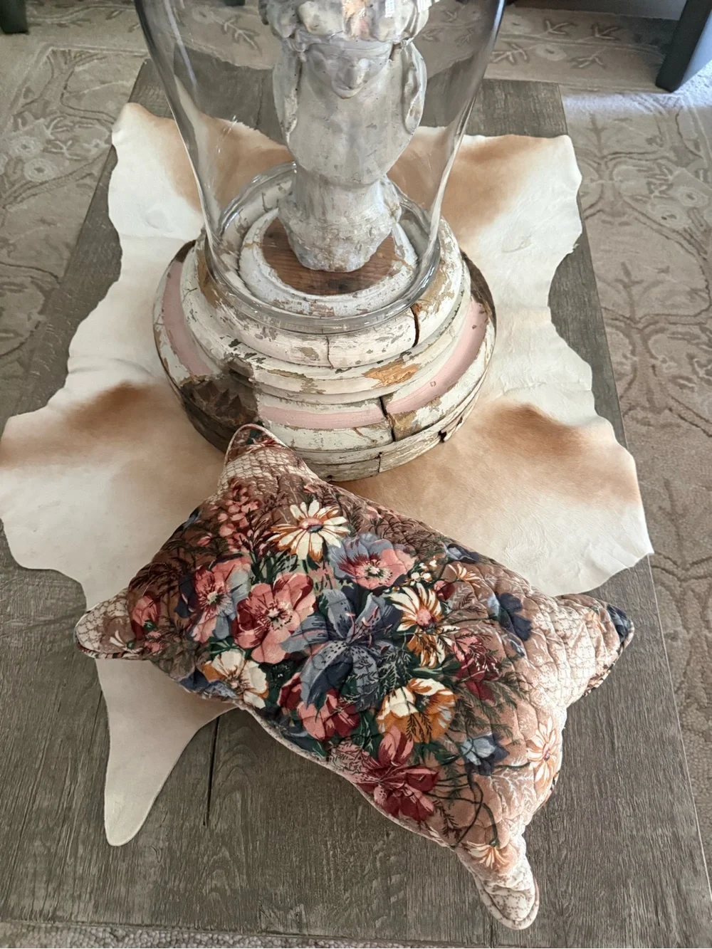 Vintage Floral Quilted Velvet Decorative Pillow - Multi Color